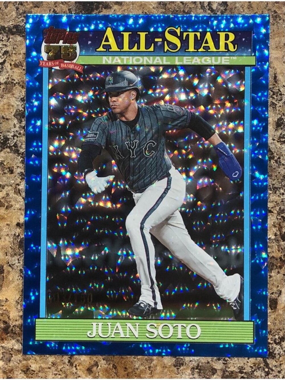 2026 Topps Juan Soto 91 All Star Blue Crackle Foil SP /150